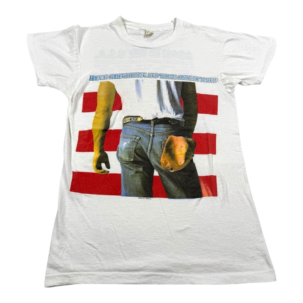 Vtg Bruce Springsteen Shirt Women's Medium White Born In The USA Tour 84 85 80s